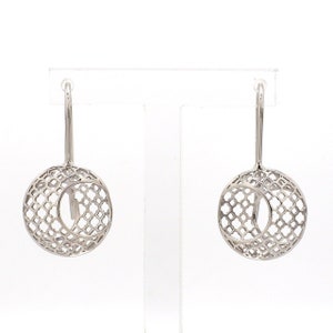 Designer Lightweight Filigree Platinum Earrings for Women JL PT E 210