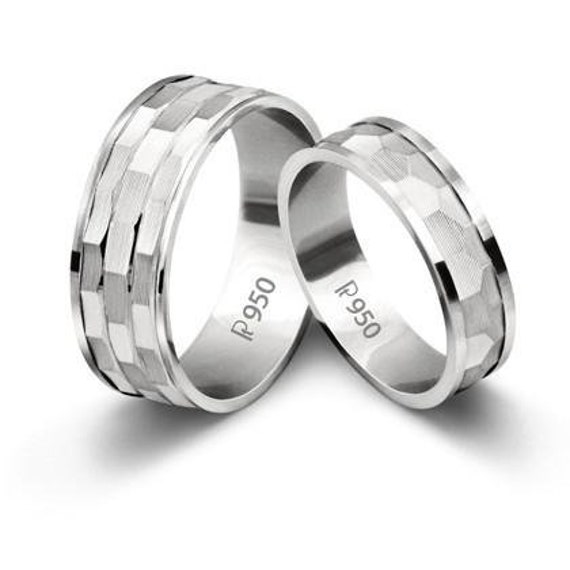 Buy Platinum Love Bands With Hammer Finish SJ PTO 210 Online in