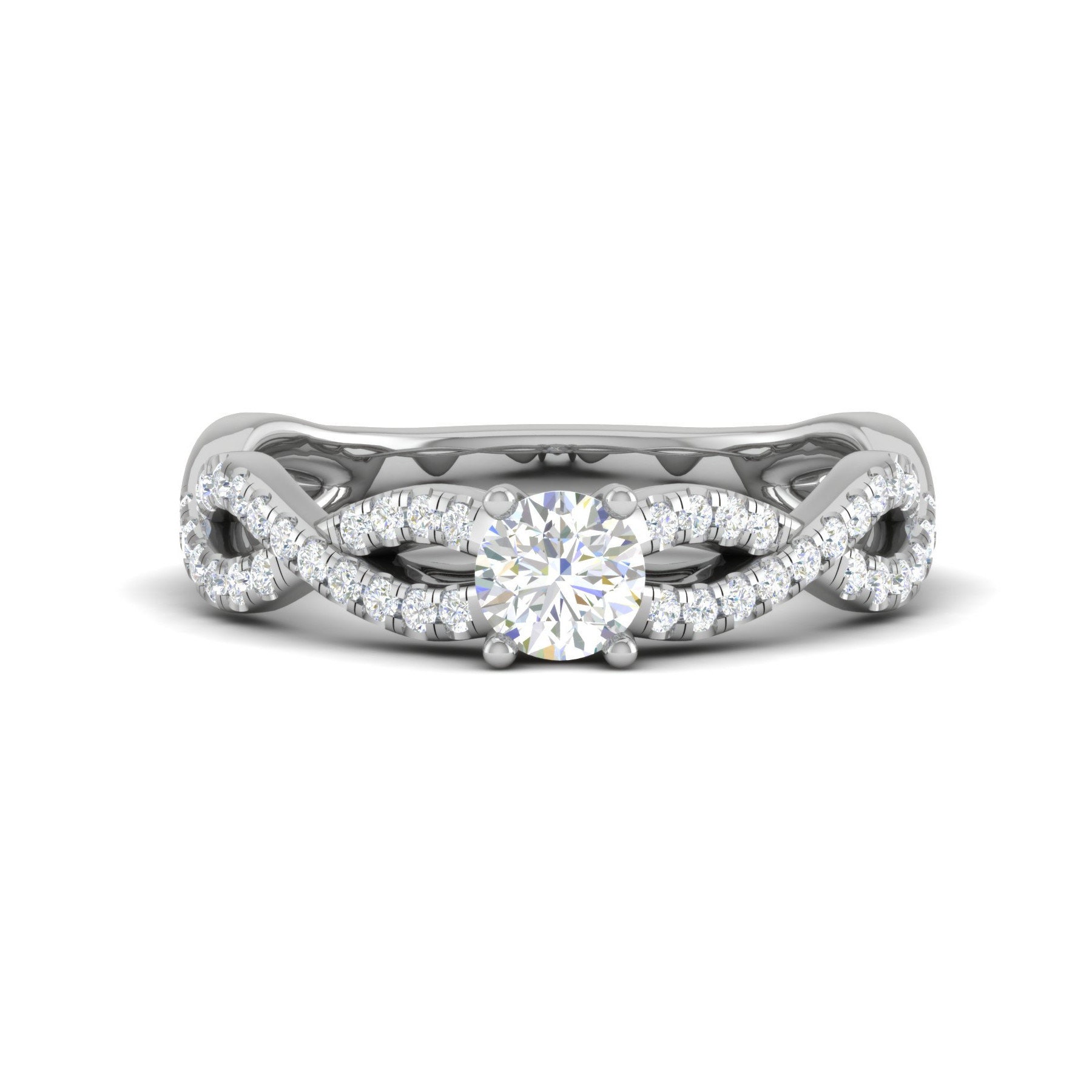 0.30 cts Solitaire Diamond Twisted Shank Platinum Ring for Women JL PT Rp RD 150