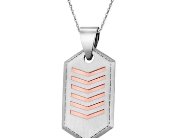 Platinum & Rose Gold Pendant for Men | Hexagonal Arrow Design | JL PT P 190