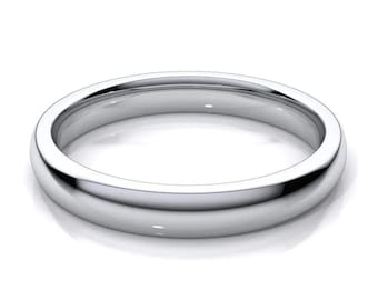 3mm Wide Platinum Wedding Band JL PT 223
