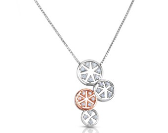 Collar Evara de platino en oro rosa con diamantes para mujer JL PT N 185