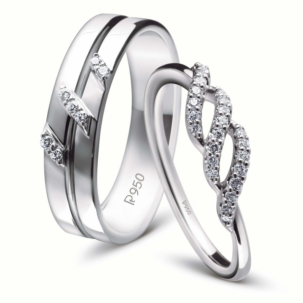 Cheerful Platinum Couple Wedding Bands