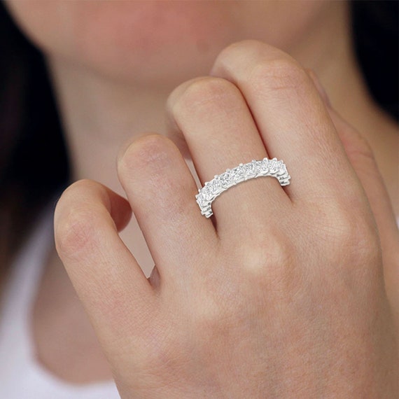 15 Pointer Eternity Princess Cut Diamond Platinum Wedding Ring per le donne JL PT RD rN 9278 A Etsy Italia