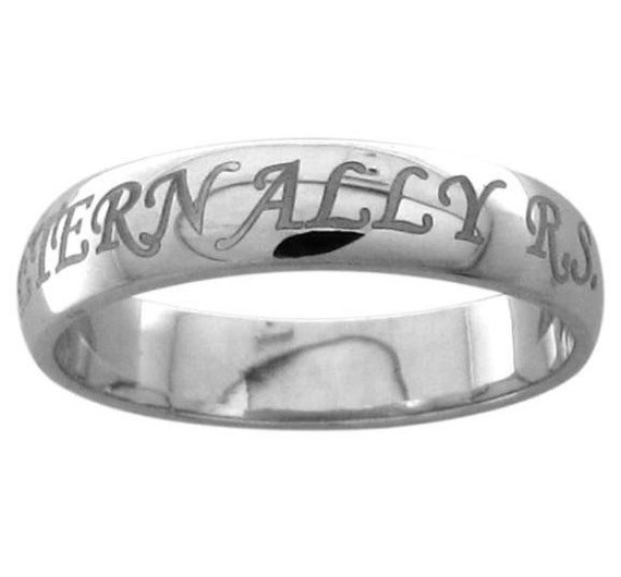Name engraved platinum on sale rings