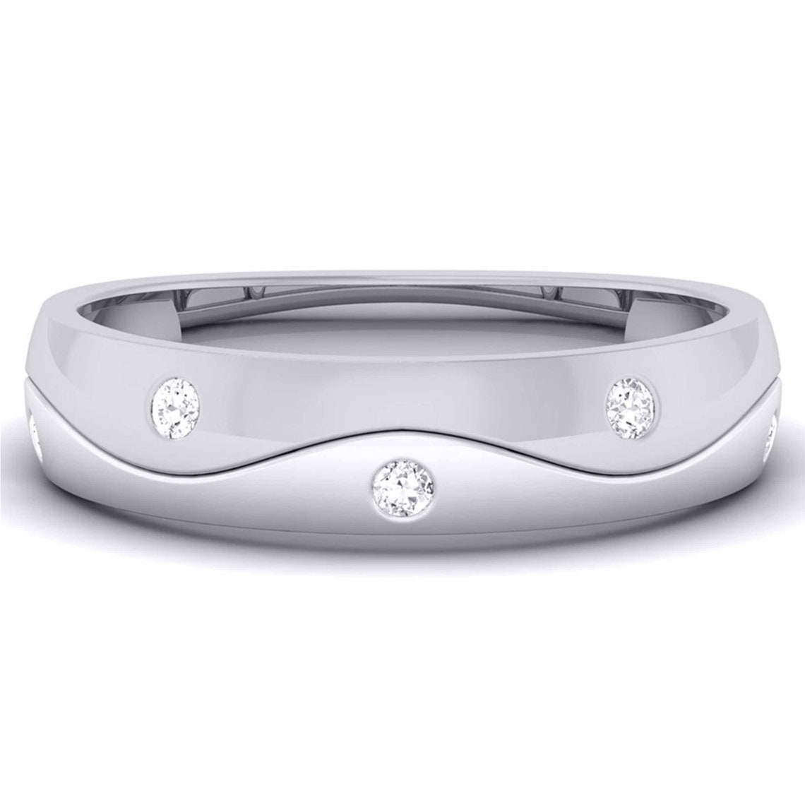 7 Diamond Designer Platinum Wedding Ring JL PT 5941 - Etsy