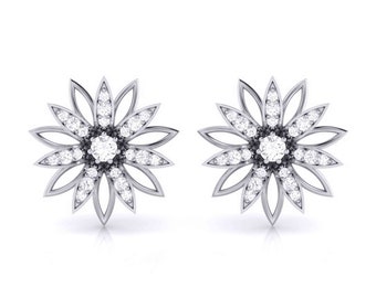 Flower Designer Platinum Diamond Earrings JL PT E MST 23