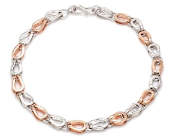 5.5mm Platinum & Rose Gold Bracelet for Men JL PTB 1118