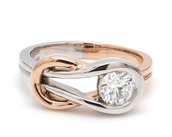 Infinity Platinum Rose Gold Solitaire Ring for Women JL PT 468-A