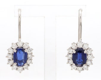 Customised 14K White Gold Kyanite Earrings with diamonds
