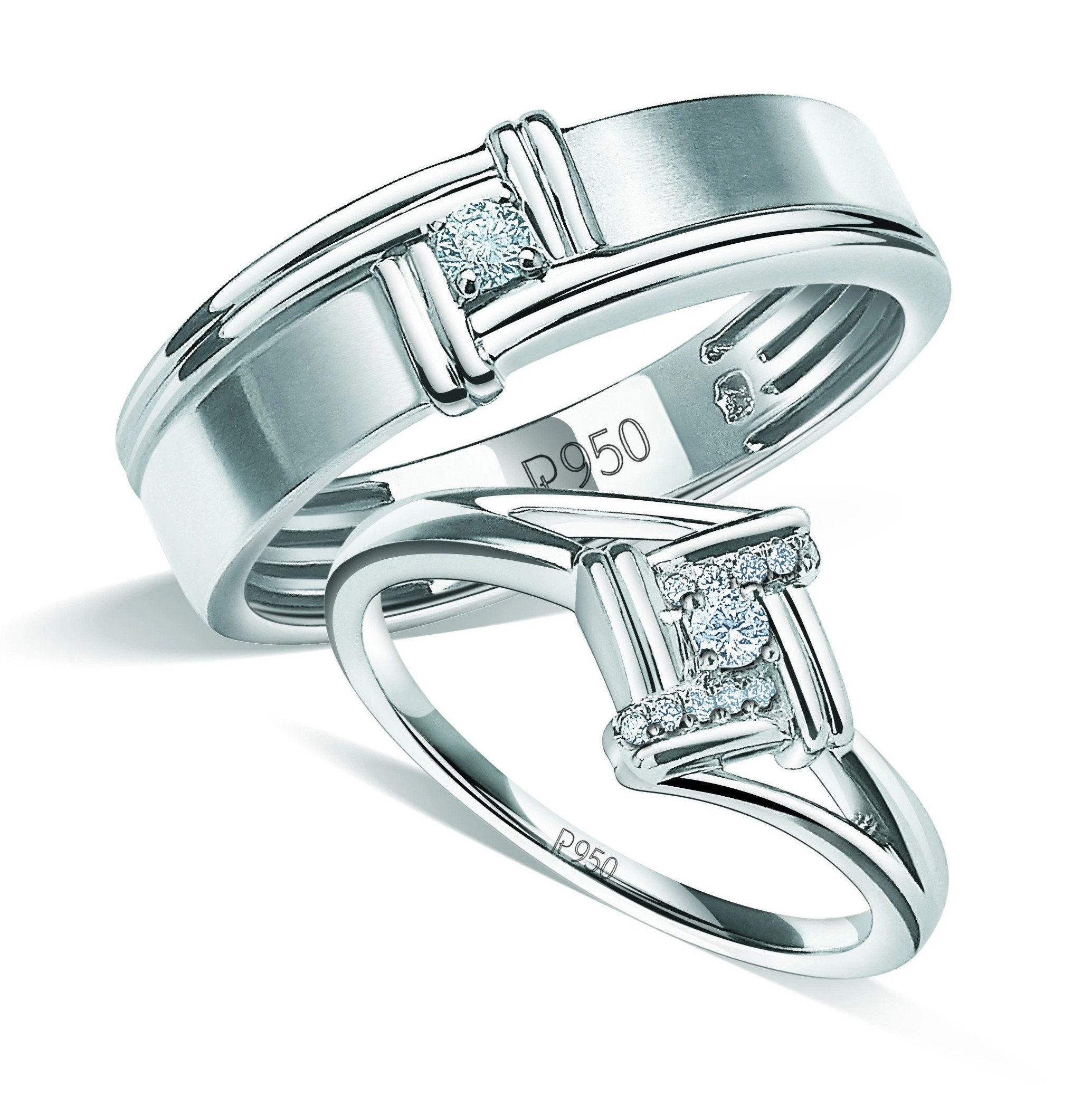 Platinum Couple Rings with Diamonds JL PT 930