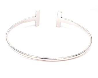 Thin Flattish Platinum Open Kada for Men JL PTB 666