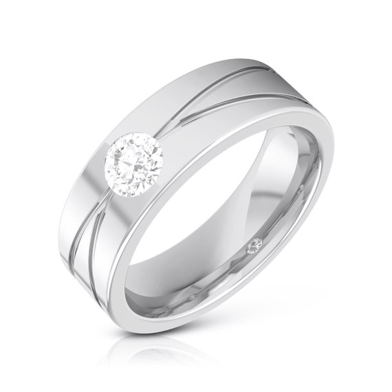 Single Diamond Platinum Ring for Men JL PT R 8002 Etsy UK