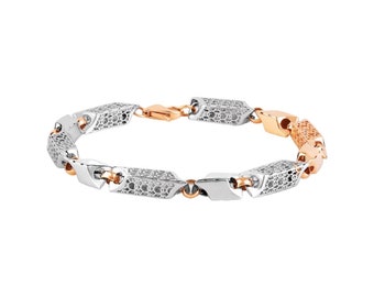 Platinum and Rose Gold Bracelet for Men JL PTB 839