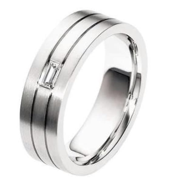 Baguette Diamond Ring for Men JL PT 429 | Etsy