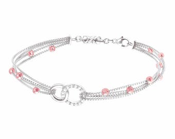 Evara Platinum Rose Gold Diamond Bracelet for Women JL PTB 797