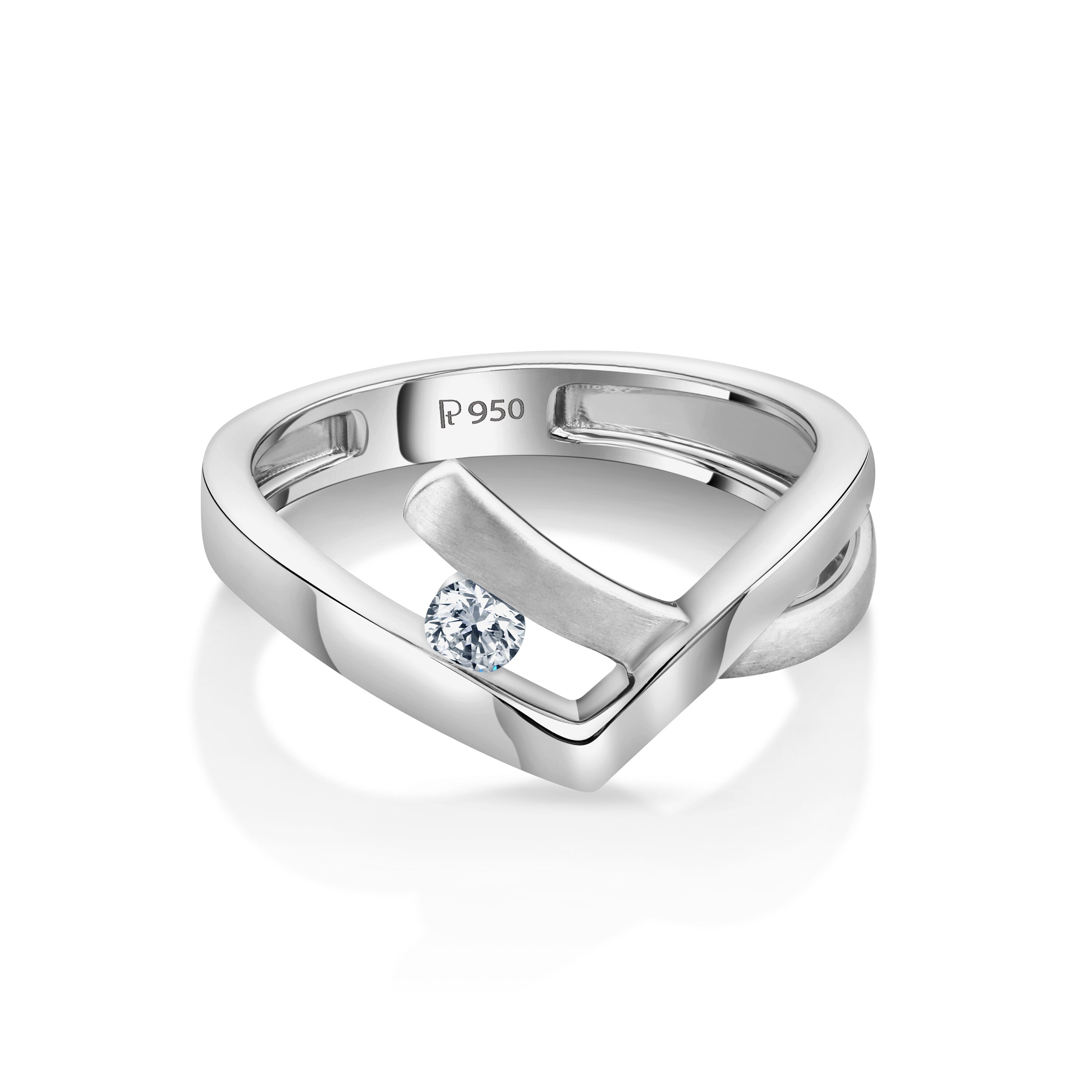 Buy Evara Platinum Ring With Single Diamond for Women JL PT 1041 Online in  India - Etsy