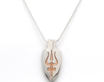 Platinum + Rose Gold Shiv Ji Trishul Pendant JL PT Trishul