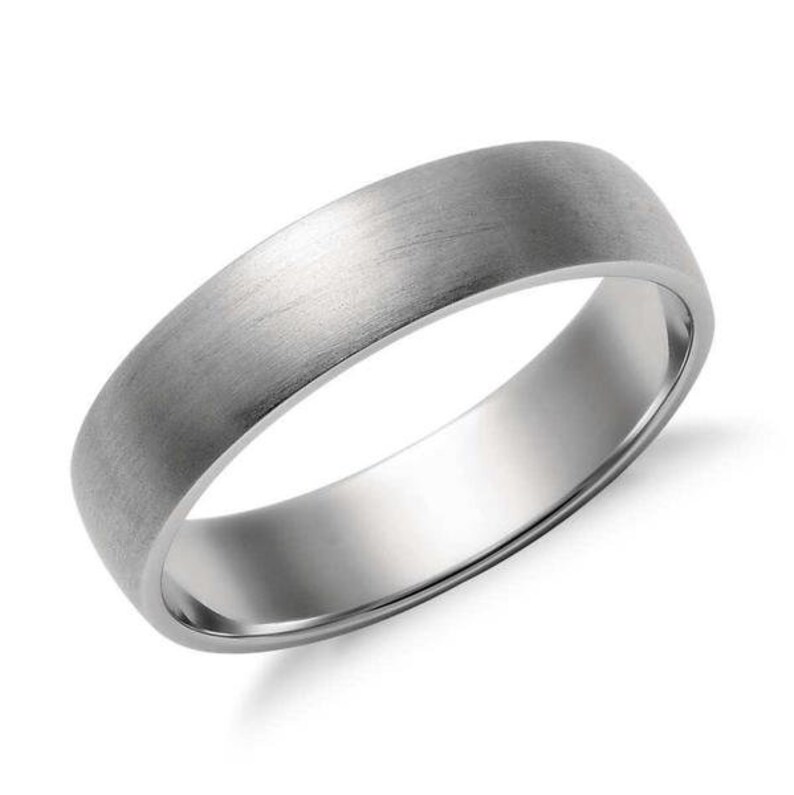 5mm Classic Platinum Band for Men in Matte Finish SJ PTO 252 image 1