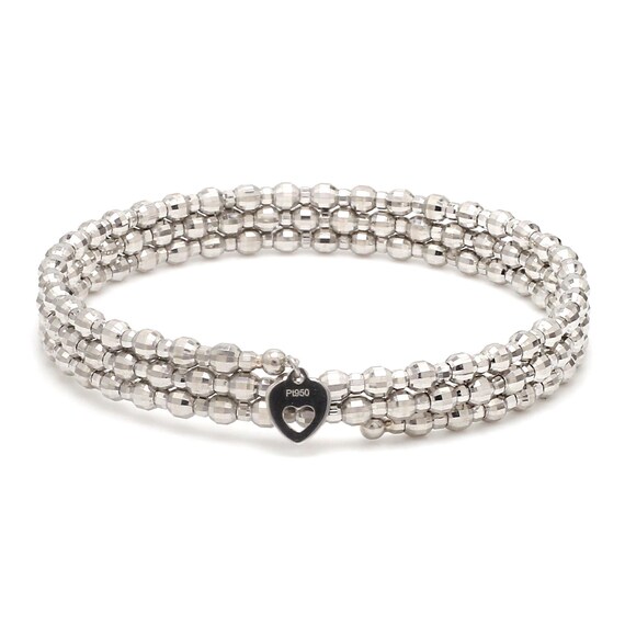 Dazzling Shiny 3-row Japanese Platinum Bracelet for Women