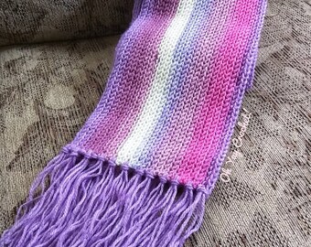 Lilacs and Lavender Crocheted Scarf