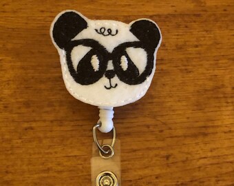 Nerdy Panda ID badge reel holder retractable clip