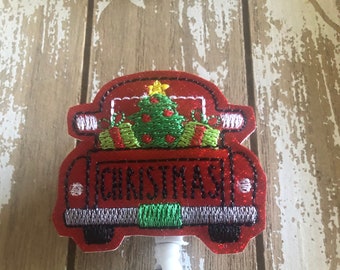 Christmas truck ID badge reel holder retractable clip