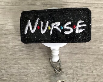 Friends Nurse ID badge reel holder retractable clip