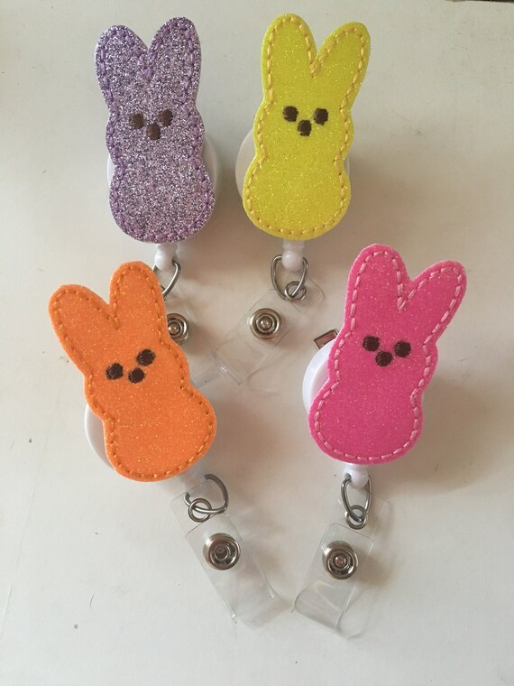 Glitter Peep Bunny ID Badge Reel Holder Retractable Clip -  Canada
