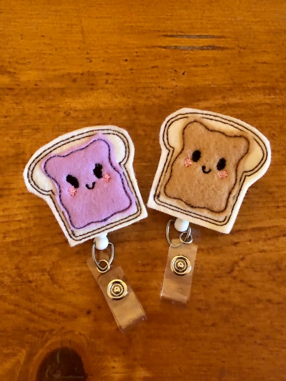 Peanut Butter and Jelly Badge Reel Set, Bff Best Friends Badges