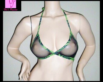 Stoner Girl Mesh Bralette Lingerie See Through Top Sexy Festival Wear Stoner Gifts Sheer Bralette Sheer Mesh Top Stoner Accessories