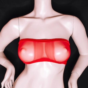 Tube Top Bikini Sheer Mesh Crop Top Rave Tops See through Top Sexy Clothes Music Festival Outfit Dance Crop Tops Gifts for Women Red