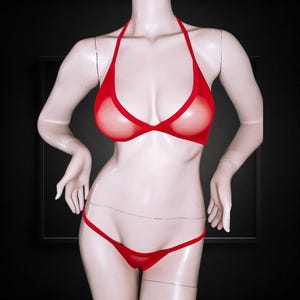Sheer Mesh Lingerie Bikini: See-Through Exotic Dancewear for Rave, Stripper, Gift