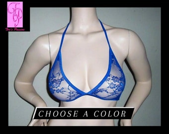 Sexy Lace Top Sheer Bralette Transparent Lingerie See Through Top Sexy Clothes Exotic Dance Wear Stripper Outfits Rave Clothes Gift for Her