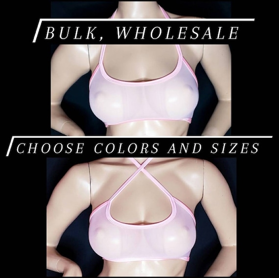 Bulk See Through Top Wholesale Dance Crop Tops Sexy Clothes Mesh Crop Top  Transparent Lingerie Costume Gogo Dancer Rave Party Gift for Her 