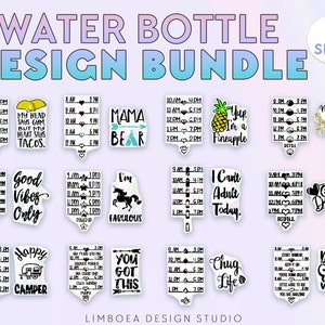 Bouteille d'eau SVG - Bundle de conception de bouteille d'eau - Tracker de bouteille d'eau - Conceptions de graphique de consommation - Fichiers de coupe de bouteille d'eau - Tracker d'eau