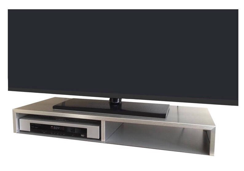 Tabletop Tv Stand For Flat Screen Brushed Aluminum Rizervue
