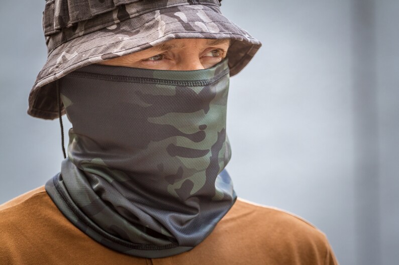 New Neck Gaiter Scarf Face Mask Balaclava in Black Multicam Etsy