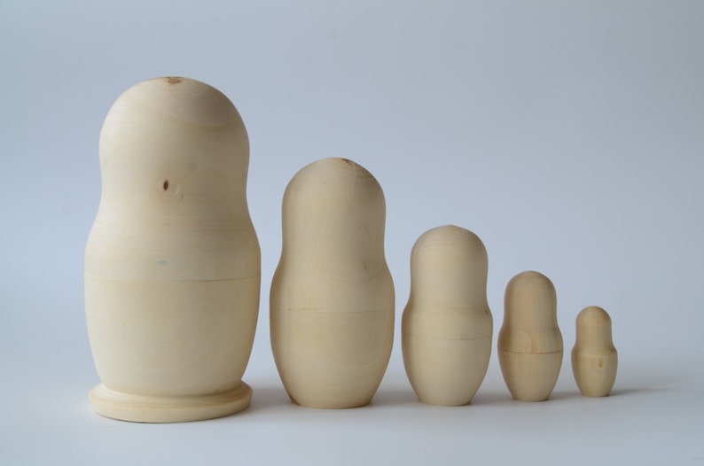 New Matryoshka Blank wooden nesting doll 5 pcs matryoshka Etsy
