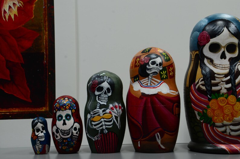 Russian Matryoshka Babushka Wooden nesting dolls Skull Etsy