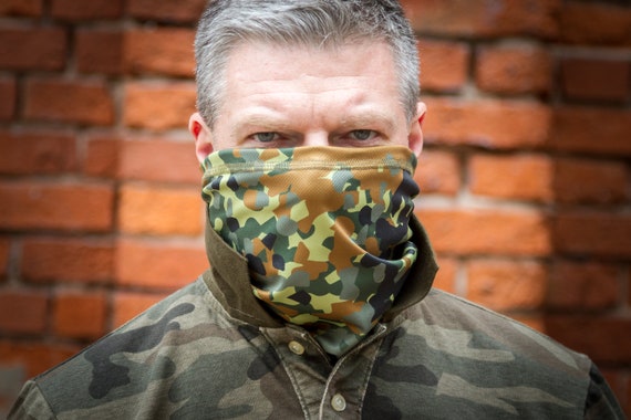 NA German Bundeswehr Flecktarn Camo Neck Warmer Scarf Gaiter Face Mask Bandanas For Dust Cold Weather Winter Outdoors Festivals Sports For Men And Women