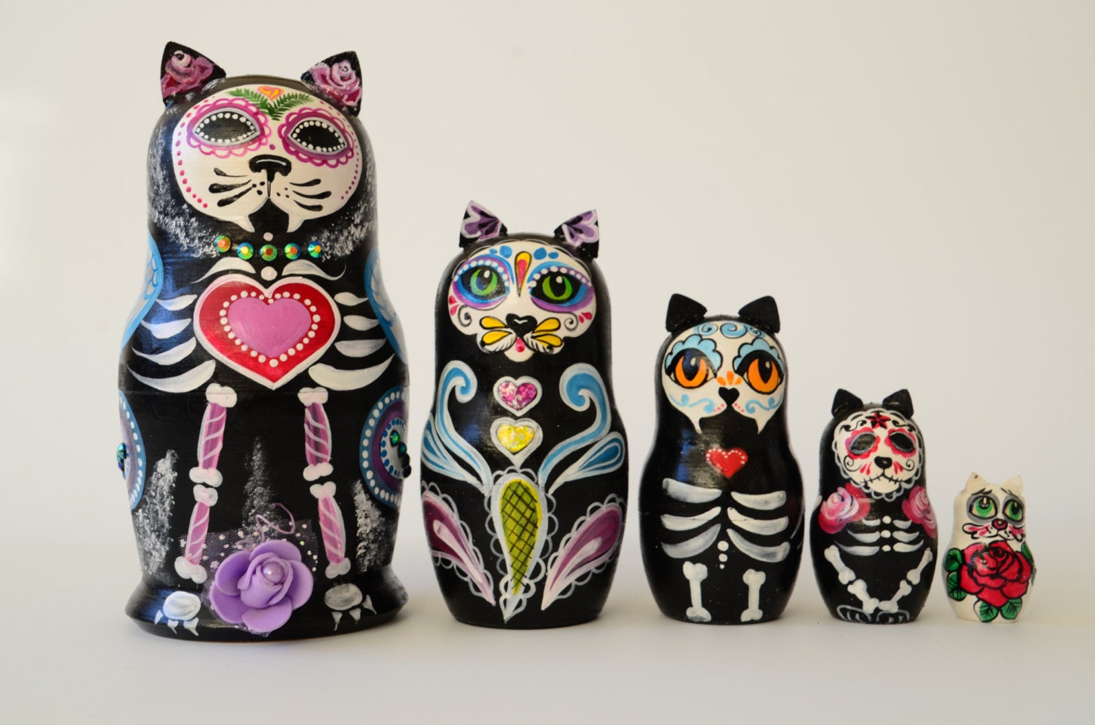 Russian Matryoshka Babushka Wooden nesting dolls Skull Etsy