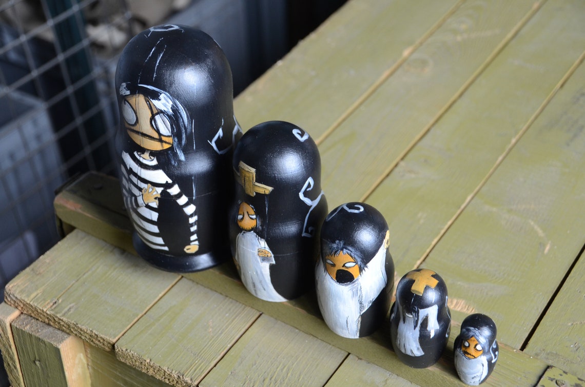 Russian Matryoshka Zombie Puppet Dolls Russian Nesting Doll 5 Etsy