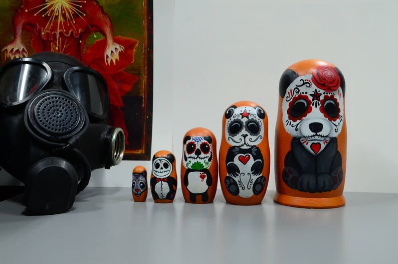 Russian Matryoshka Babushka Wooden nesting dolls Skull Etsy
