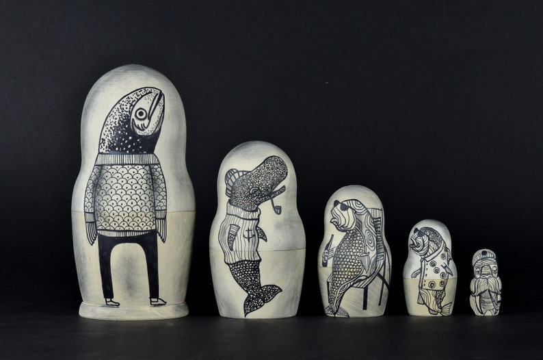 Navigational Matryoshka russian nesting doll 5 pcs Navigational Matryoshka russian nesting doll 5 pcs
