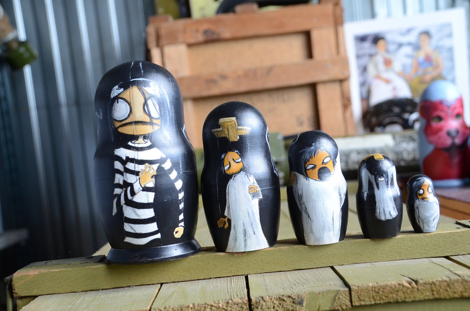 Russian Matryoshka Zombie Puppet Dolls Russian Nesting Doll 5 Etsy