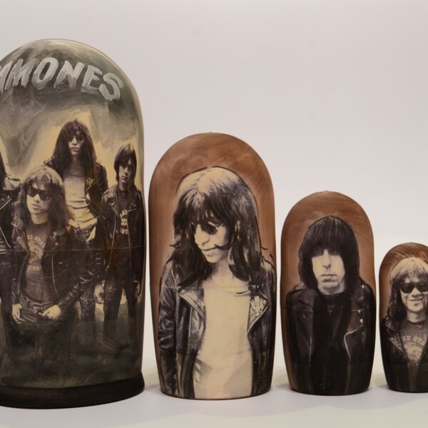 Hand Painted Russian Nesting Doll Matryoshka Ramones Made In Russia