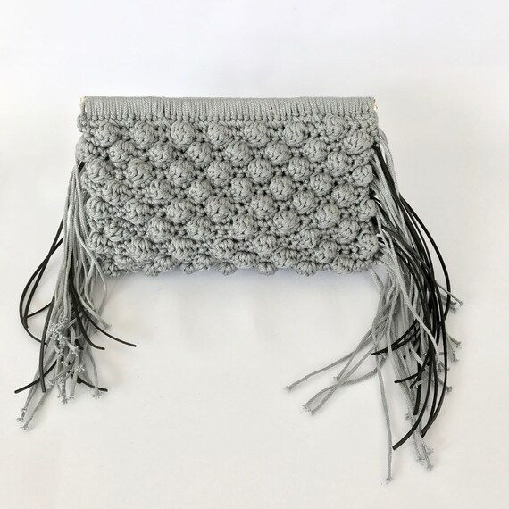 Crochet bag Handmade fringed crochet clutch handcrafted Etsy