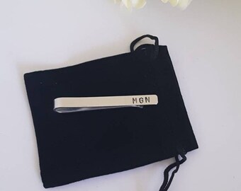 Personalised tie pin, groomsmen gift,usher gift, hand stamped tie pin, wedding gift, graduation gift, bestman tie clip, father of the bride