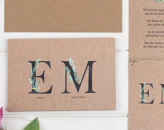 Wedding Invitation - Fern Monogram